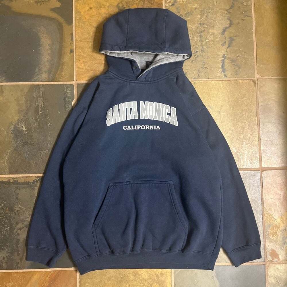 Santa Monica California Navy Blue Hoodie
